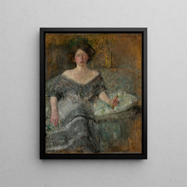 Portrait of Elza Krauze - Olga Boznańska — framed artwork on a wall