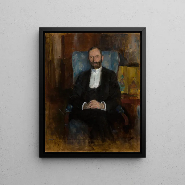 Portrait Painting of Feliks Jasieński - Olga Boznańska — framed artwork on a wall