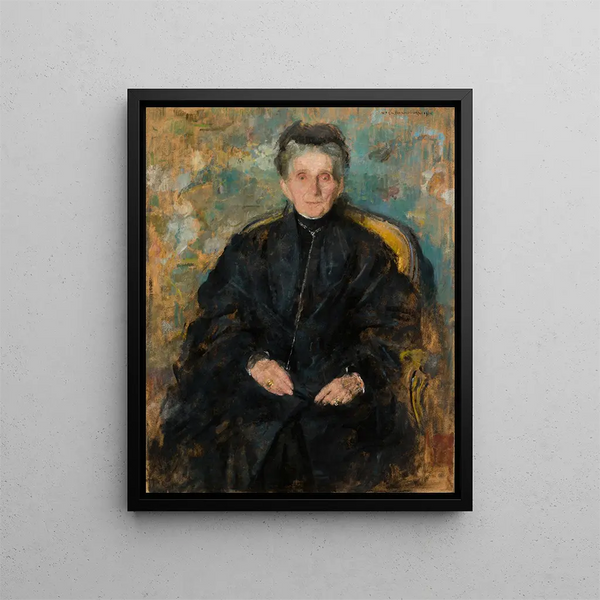 Portrait of Jadwiga Sapieżyna and Sanguszko - Olga Boznańska — framed artwork on a wall