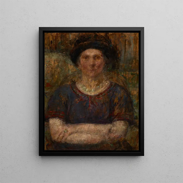 Portrait of Mrs. Bankiewicz - Olga Boznańska — framed artwork on a wall