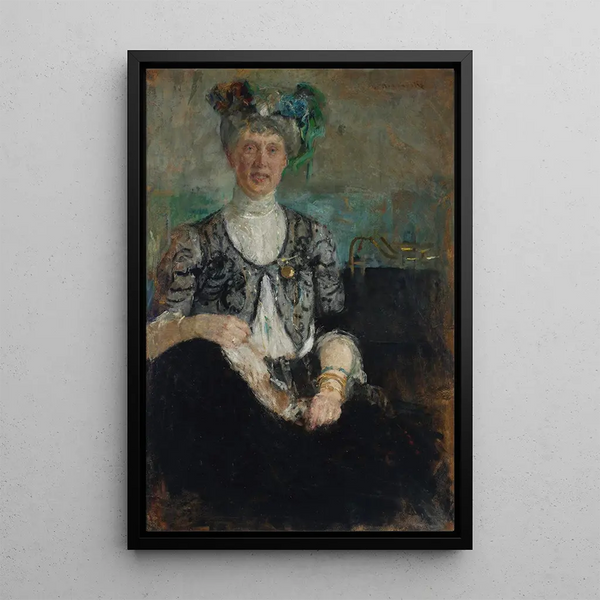 Portrait of Mrs. Buyko - Olga Boznańska — framed artwork on a wall