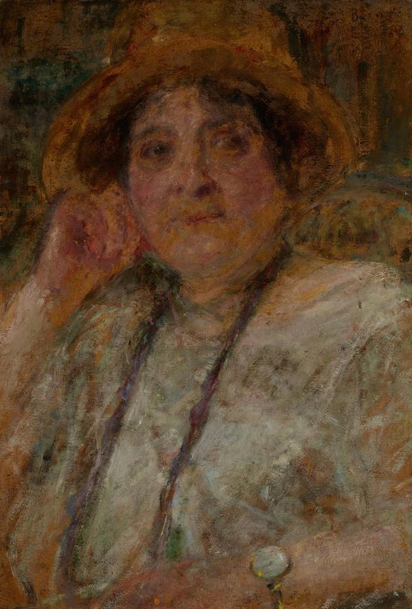 Portrait of Mrs. Gociniec - Olga Boznańska — framed artwork on a wall