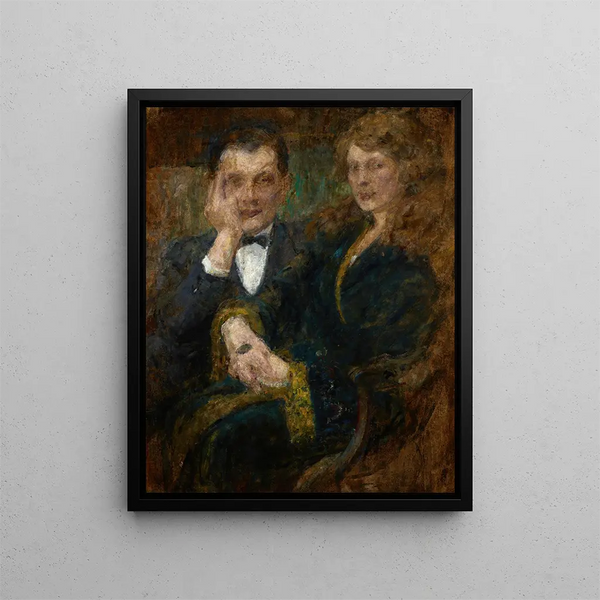 Portrait Painting of Mme and M. Smogorzewski - Olga Boznańska — framed artwork on a wall