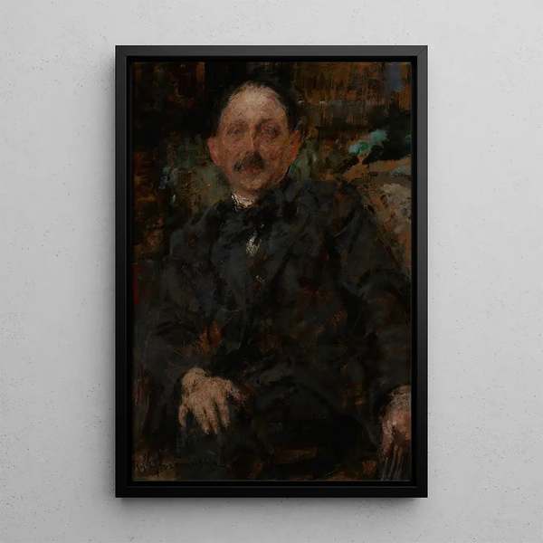 Portrait of the painter Marcin Samlicki - Olga Boznańska — framed artwork on a wall