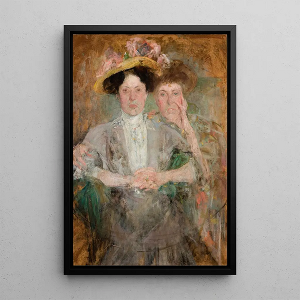 Portrait of Two Young Ladies - Olga Boznańska — framed artwork on a wall