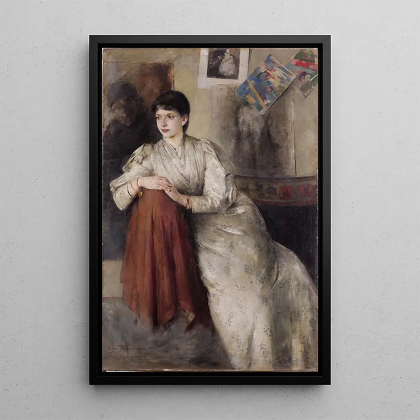 Portrait Painting of Zofia Federowicz - Olga Boznańska — framed artwork on a wall