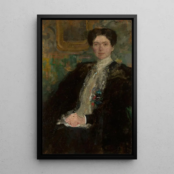 Portrait painting of Zofia Kirkor-Kiedro née Grabska 1872-1952 - Olga Boznańska — framed artwork on a wall