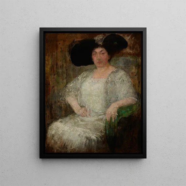 Portrait of a French writer Gabrielle Réval - Olga Boznańska — framed artwork on a wall