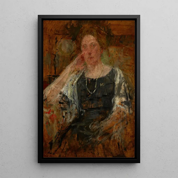 Portrait of an American Woman - Olga Boznańska — framed artwork on a wall
