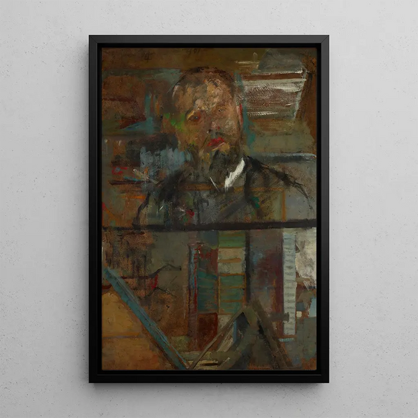 Sketch of a man's portrait - Olga Boznańska — framed artwork on a wall