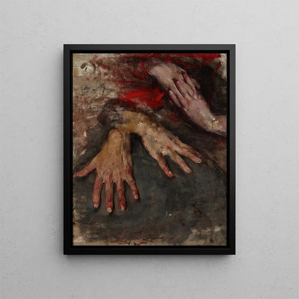 Study of two pairs of hands - Olga Boznańska — framed artwork on a wall