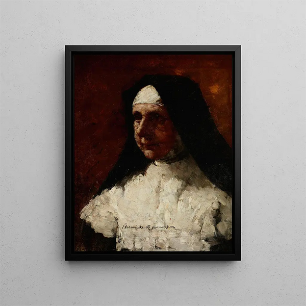 Study of a Nun - Olga Boznańska — framed artwork on a wall