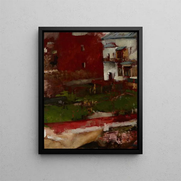 City Buildings Painting I - Olga Boznańska — framed artwork on a wall