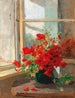 A bouquet of poppies near the window - Olga Wisinger-Florian — artwork view