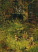 a girl picking flowers in a forest clearing - Olga Wisinger-Florian — artwork view