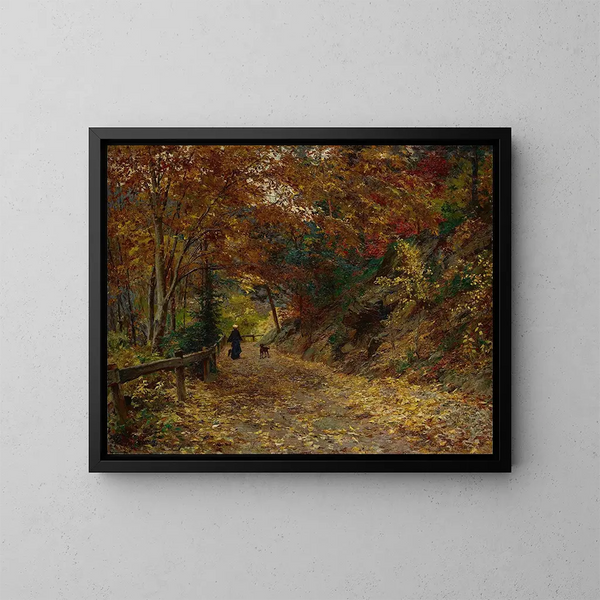 Falling Leaves - Olga Wisinger-Florian — framed artwork on a wall