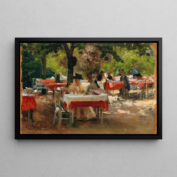 Breakfast in Karlsbad - Olga Wisinger-Florian — framed artwork on a wall