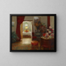 Interior painting with a table set for a celebration - Olga Wisinger-Florian — framed artwork on a wall