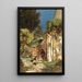 kittens playing in a southern landscape - Olga Wisinger-Florian — framed artwork on a wall