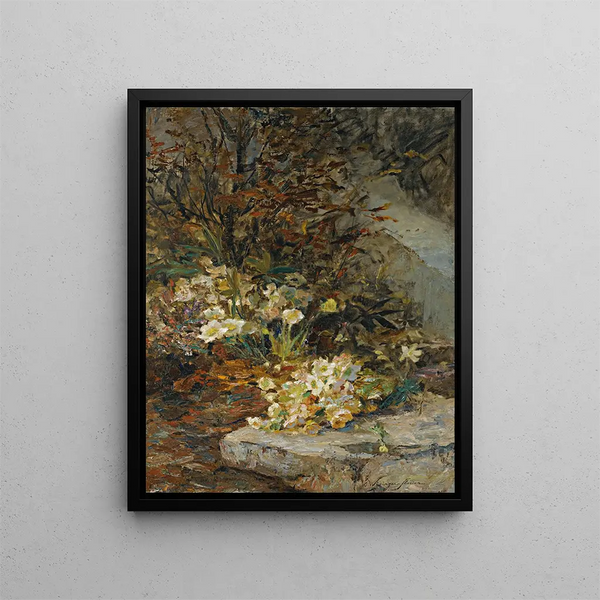 Snowdrop Painting - Olga Wisinger-Florian — framed artwork on a wall