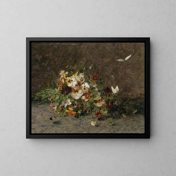 Belle-mère et papillons - Olga Wisinger-Florian — framed artwork on a wall