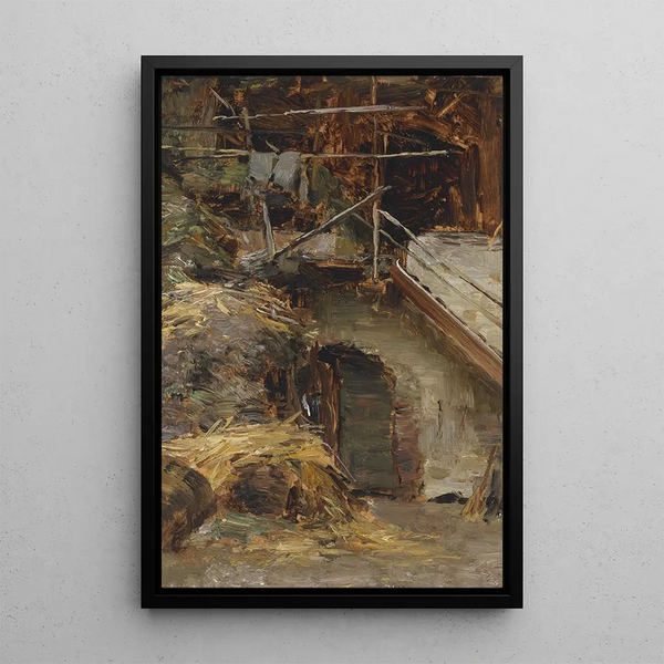 Study for a Stable Interior - Olga Wisinger-Florian — framed artwork on a wall