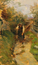 Study of a Peasant Woman Returning Home - Olga Wisinger-Florian — artwork view