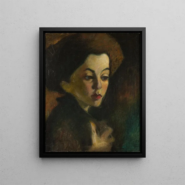 A Girl's Head - Olof Sager-Nelson — framed artwork on a wall