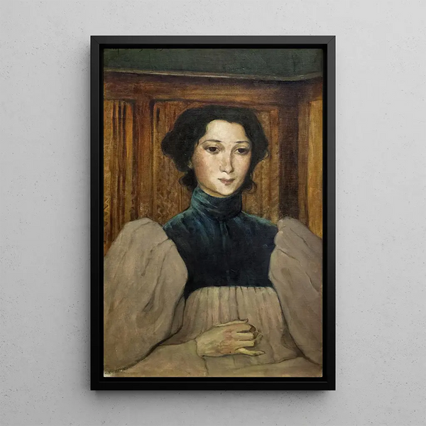 Portrait of Mrs. Jeanne Eriksson née Tramcourt - Olof Sager-Nelson — framed artwork on a wall