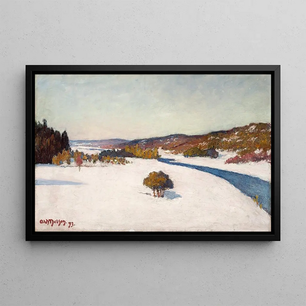 Winter Landscape Painting - Olof Sager-Nelson — framed artwork on a wall