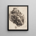 Study Drapery - Oluf Hartmann — framed artwork on a wall