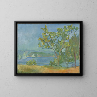 Landscape of Holmsbu - Oluf Wold-Torne — framed artwork on a wall