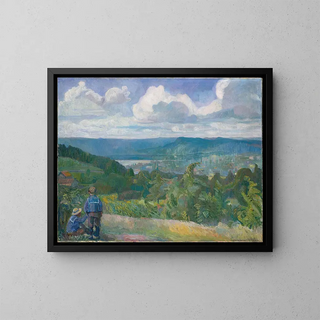 View of Kristianiadalen - Oluf Wold-Torne — framed artwork on a wall