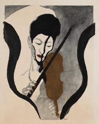 Onchi Kshir - Impression of a Violinist Portrait of Suwa Nejiko.webp