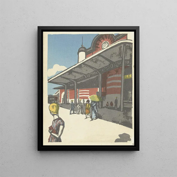 Gare de Tokyo - Onchi Kōshirō — framed artwork on a wall