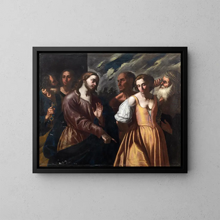 The Christ and the adulteress - Onofrio Palumbo — framed artwork on a wall