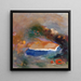 Ophelia with a blue veil in the water - Odilon Redon — framed artwork on a wall