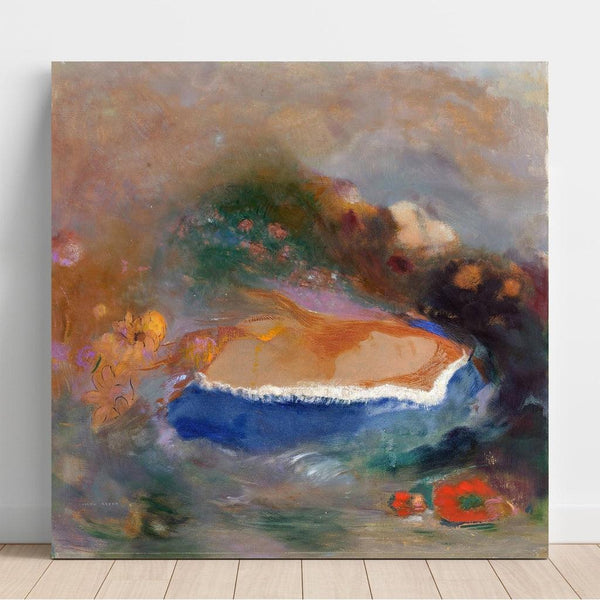 Reproduction of the painting Ophelia with a blue moth in the water - Odilon Redon