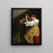 The Lute Player - Orazio Gentileschi — framed artwork on a wall