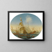 a naval battle between Turks and Christians - Orazio Grevenbroeck — framed artwork on a wall