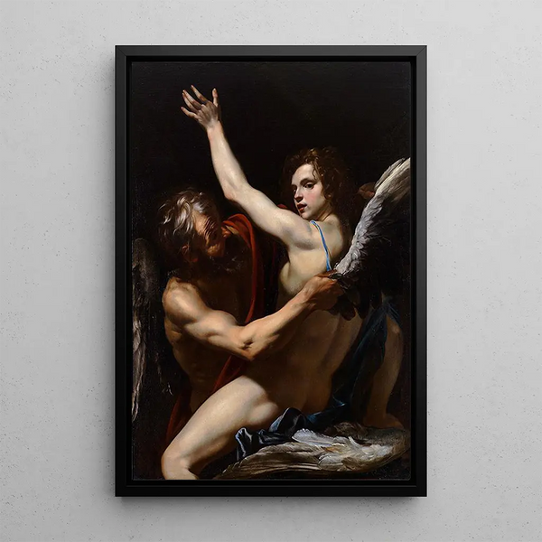 Dédale et Icare - Orazio Riminaldi — framed artwork on a wall