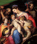 The Holy Family with Saint Catherine of Alexandria, Saint Margaret of Antioch, and Saint Francis of Assisi - Orazio Samacchini — artwork view
