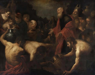 Moses giving water to the Israelites in the desert - Orazio de Ferrari — artwork view