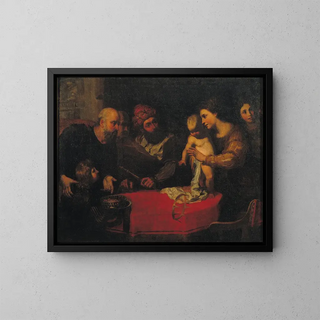 L'Enfant Moïse jette la couronne du Pharaon - Orazio de Ferrari — framed artwork on a wall