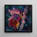 Orchidée sur fond bleu - Augusto Giacometti — framed artwork on a wall