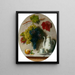 a Still Life with Grapes and a Teapot - Oreste Costa — framed artwork on a wall