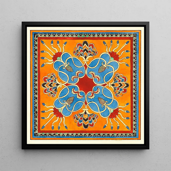 Assyrian Ornament Painting - Elizabeth A Nedwill — framed artwork on a wall