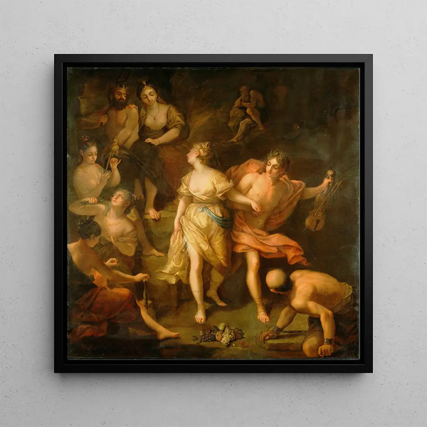 Orpheus and Eurydice - Jean Raoux — framed artwork on a wall
