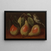 Three Pears and a Bird on a Cornice - Orsola Maddalena Caccia — framed artwork on a wall