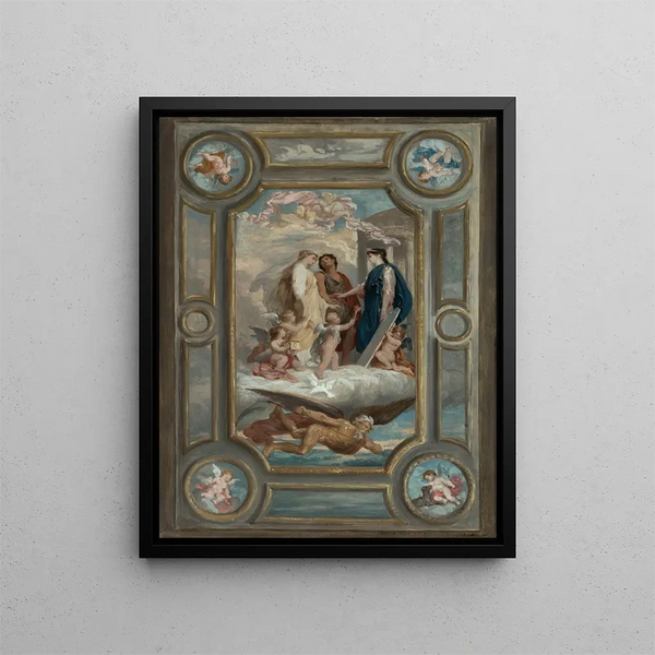 Allégorie du mariage - Oscar Pierre Mathieu — framed artwork on a wall
